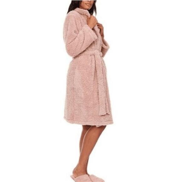 Flora Nikrooz Womens Cozy Notch Collar Robe (Rose L/XL) - Picture 3 of 3